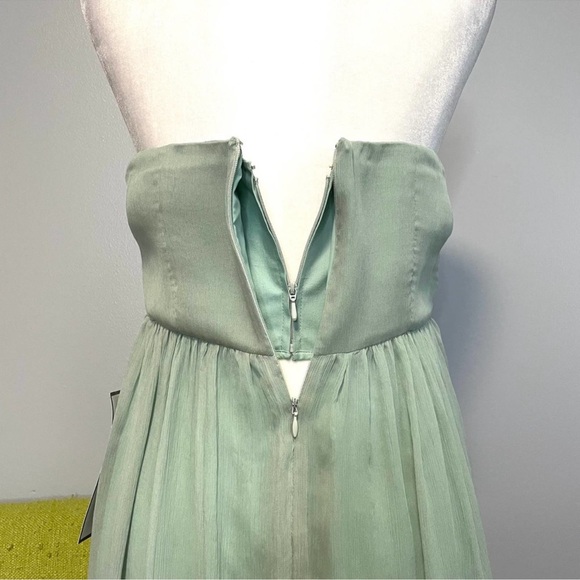 J Crew Arabelle Silk Chiffon Strapless Dress Dusty Shale NEW Size 4 - Picture 5 of 7